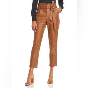 Lucy Paris  Tan brown faux leather pants M